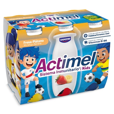 Actimel fresa y plátano 6 x 100 g-0 Actimel fresa y plátano 6 x 100 g-0