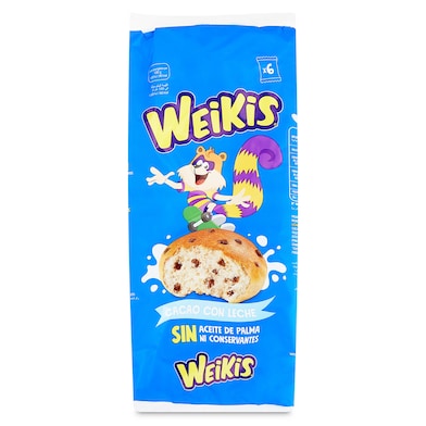 Bollería con pepitas de chocolate con leche Weikis 240 g-0