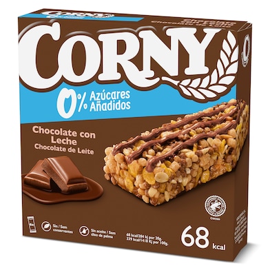 Barritas de cereales con chocolate con leche Corny 120 g-0 Barritas de cereales con chocolate con leche Corny 120 g-0
