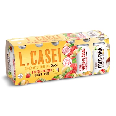 L-Casei fresa-plátano y coco-piña Dia 12 x 100 g-0 L-Casei fresa-plátano y coco-piña Dia 12 x 100 g-0