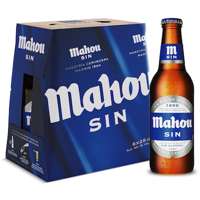 Cerveza sin alcohol Mahou pack 6 x 25 cl-0