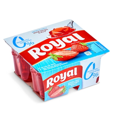 Gelatina sabor fresa sin azúcar Royal 4 x 90 g-0