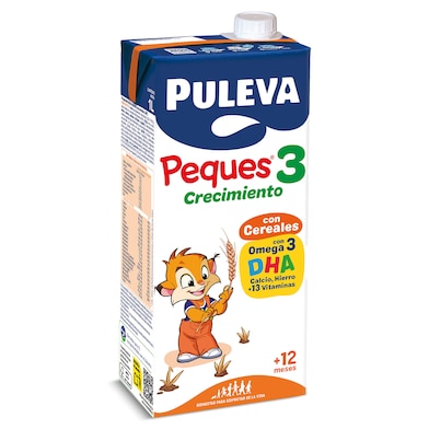 Leche infantil crecimiento con cereales Peques 3 Puleva 1 L-0 Leche infantil crecimiento con cereales Peques 3 Puleva 1 L-0