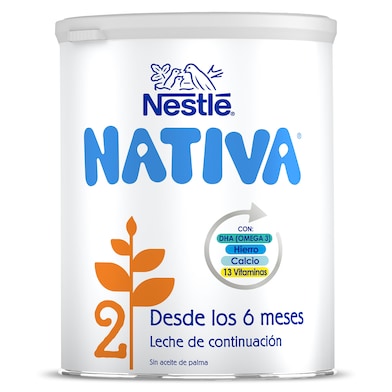 Leche infantil en polvo de continuacion de 6 a 12 meses Nativa 800 g-0 Leche infantil en polvo de continuacion de 6 a 12 meses Nativa 800 g-0