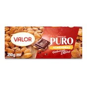 Chocolate puro con almendras enteras Valor 250 g