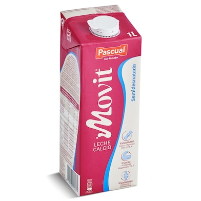 Leche semidesnatada calcio Pascual Movit 1 L-0 Leche semidesnatada calcio Pascual Movit 1 L-0