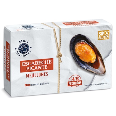 Mejillones en escabeche picantes 14/18 piezas Dia Mari Marinera 69 g-0 Mejillones en escabeche picantes 14/18 piezas Dia Mari Marinera 69 g-0