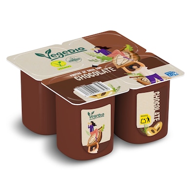 Postre vegetal de soja con chocolate Dia Vegedia 4 x 100 g-0 Postre vegetal de soja con chocolate Dia Vegedia 4 x 100 g-0
