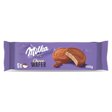 Galletas choco wafer chocolate con leche Milka 150 g-0