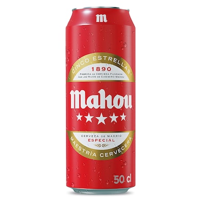 Cerveza Mahou 5 Estrellas 50 cl-0 Cerveza Mahou 5 Estrellas 50 cl-0