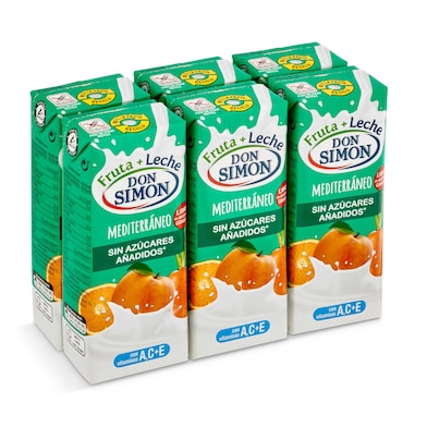 Bebida de fruta y leche mediterráneo Don Simón pack 6 x 200 ml-0
