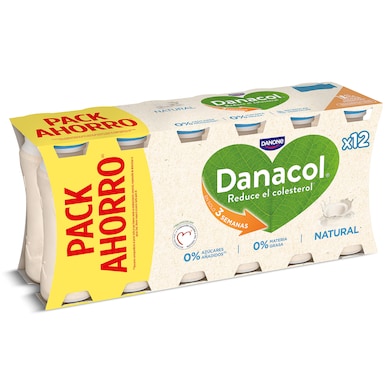 Bebida láctea natural 0% azúcares añadidos Danacol 12 x 100 g-0 Bebida láctea natural 0% azúcares añadidos Danacol 12 x 100 g-0