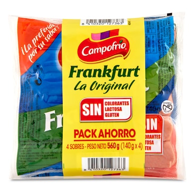 Salchichas cocidas Frankfurt Campofrío 4 x 140 g-0 Salchichas cocidas Frankfurt Campofrío 4 x 140 g-0