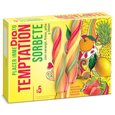 Sorbetes sabores zumo de frutas Dia Temptation 5 x 80 g-0 Sorbetes sabores zumo de frutas Dia Temptation 5 x 80 g-0