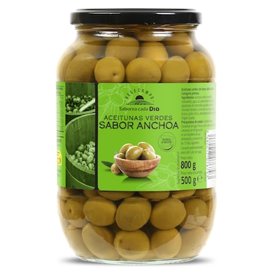 Aceitunas sabor anchoa con hueso Dia Vegecampo 500 g-0