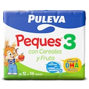 Preparado lácteo infantil con cereales y fruta Peques 3 Puleva 3 x 200 ml