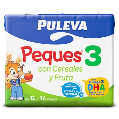 Preparado lácteo infantil con cereales y fruta Peques 3 Puleva 3 x 200 ml-0 Preparado lácteo infantil con cereales y fruta Peques 3 Puleva 3 x 200 ml-0