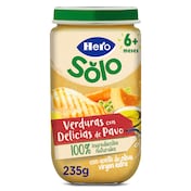 Puré de verduritas con delicias de pavo Hero 235 g