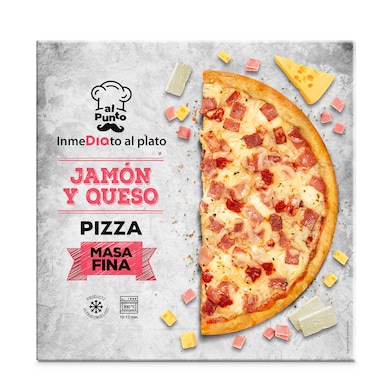 Pizza jamón y queso masa fina Dia Al Punto 350 g-0 Pizza jamón y queso masa fina Dia Al Punto 350 g-0