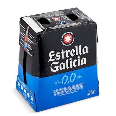 Cerveza 0,0% alcohol Estrella Galicia pack 6 x 25 cl-0 Cerveza 0,0% alcohol Estrella Galicia pack 6 x 25 cl-0