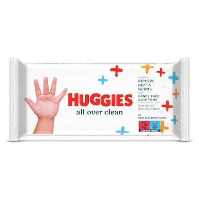Toallitas para bebés de fibra natural Huggies All Over Clean 56 unidades-0 Toallitas para bebés de fibra natural Huggies All Over Clean 56 unidades-0