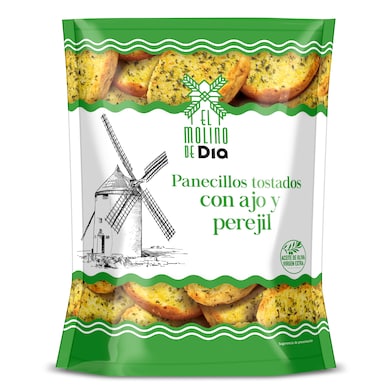 Panecillos tostados con ajo y perejil El Molino de Dia 160 g-0 Panecillos tostados con ajo y perejil El Molino de Dia 160 g-0