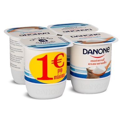 Yogur natural azucarado Danone 4 x 120 g-0 Yogur natural azucarado Danone 4 x 120 g-0