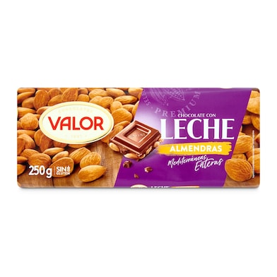 Chocolate con leche con almendras enteras Valor 250 g-0 Chocolate con leche con almendras enteras Valor 250 g-0