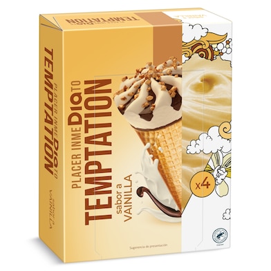 Conos de vainilla Dia Temptation 4 x 68 g-0 Conos de vainilla Dia Temptation 4 x 68 g-0