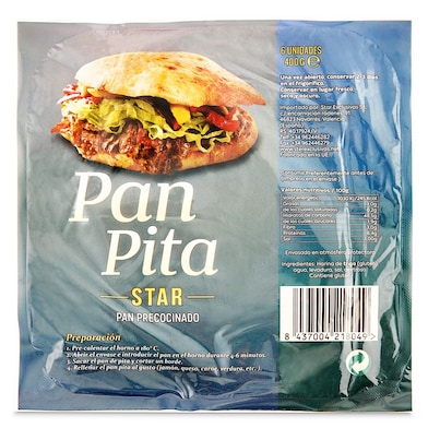 Pan de pita precocido Star 400 g-0 Pan de pita precocido Star 400 g-0