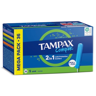 Tampón compak super Tampax 36 unidades-0 Tampón compak super Tampax 36 unidades-0