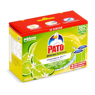 Discos activos aroma lima fresca Pato 2 unidades-0