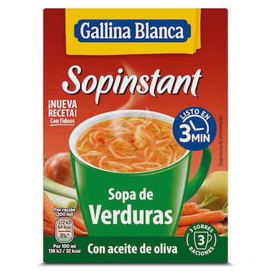 Sopa de verduras con picatostes Gallina Blanca Sopinstant 51 g-0