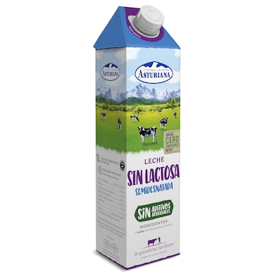Leche semidesnatada sin lactosa Asturiana 1 L-0 Leche semidesnatada sin lactosa Asturiana 1 L-0