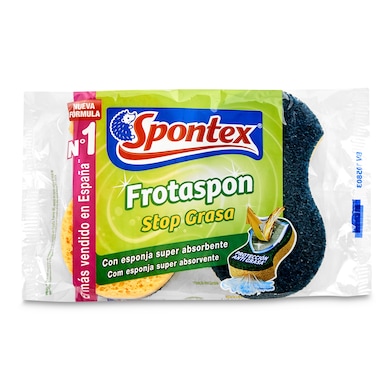 Estropajo con esponja super absorbente Spontex 2 unidades-0 Estropajo con esponja super absorbente Spontex 2 unidades-0