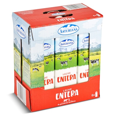 Leche entera Asturiana pack 6 x 1 L-0