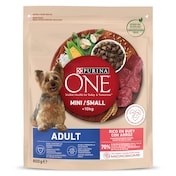 Alimento para perros mini con buey Purina ONE 800 g