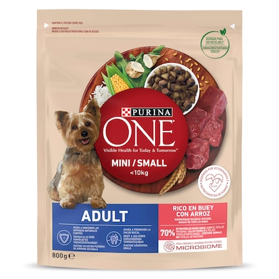 Alimento para perros mini con buey Purina ONE 800 g-0 Alimento para perros mini con buey Purina ONE 800 g-0