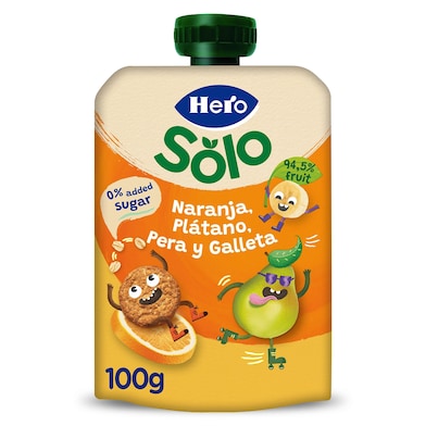 Alimento infantil con puré de frutas y galleta Hero 100 g-0 Alimento infantil con puré de frutas y galleta Hero 100 g-0