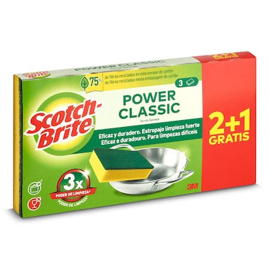 Estropajo classic verde Scotch brite 3 unidades-0 Estropajo classic verde Scotch brite 3 unidades-0