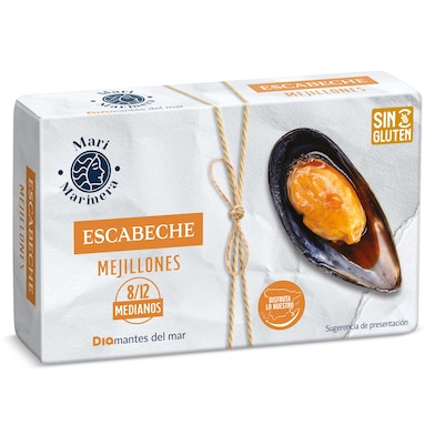 Mejillones en escabeche 8/12 piezas Dia Mari Marinera 69 g-0 Mejillones en escabeche 8/12 piezas Dia Mari Marinera 69 g-0