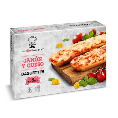 Baguette de jamón y queso 2 unidades Dia Al Punto 250 g-0 Baguette de jamón y queso 2 unidades Dia Al Punto 250 g-0