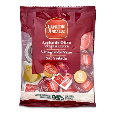 Set aliño aceite de oliva, vinagre y sal Capricho Andaluz 1 unidad-0 Set aliño aceite de oliva, vinagre y sal Capricho Andaluz 1 unidad-0