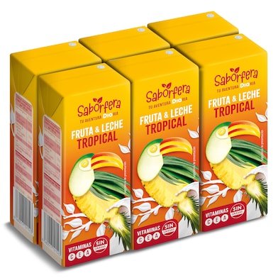 Bebida de fruta y leche tropical Dia Saborfera 6 x 200 ml-0 Bebida de fruta y leche tropical Dia Saborfera 6 x 200 ml-0