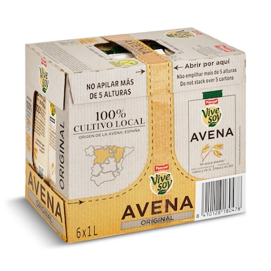 Bebida de avena Pascual Vivesoy pack 6 x 1 L-0 Bebida de avena Pascual Vivesoy pack 6 x 1 L-0
