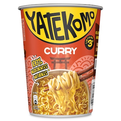 Noodles sabor curry Gallina Blanca Yatekomo 61 g-0 Noodles sabor curry Gallina Blanca Yatekomo 61 g-0