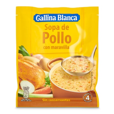 Sopa de pollo con maravilla Gallina Blanca 85 g-0 Sopa de pollo con maravilla Gallina Blanca 85 g-0