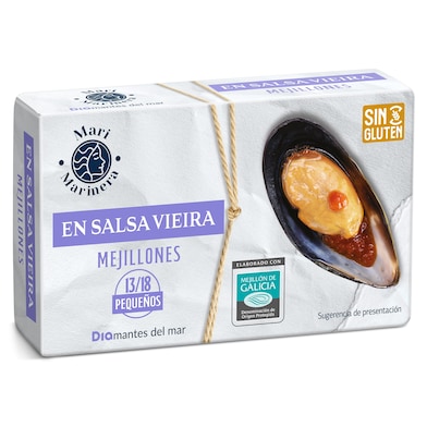 Mejillones en salsa vieira 13/18 piezas Dia Mari Marinera 69 g-0 Mejillones en salsa vieira 13/18 piezas Dia Mari Marinera 69 g-0