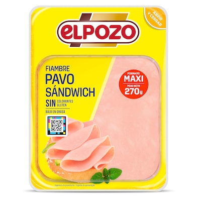 Fiambre de pavo sándwich Elpozo 270 g-0 Fiambre de pavo sándwich Elpozo 270 g-0