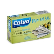 Sardinillas en aceite de oliva bajo en sal Calvo 60 g